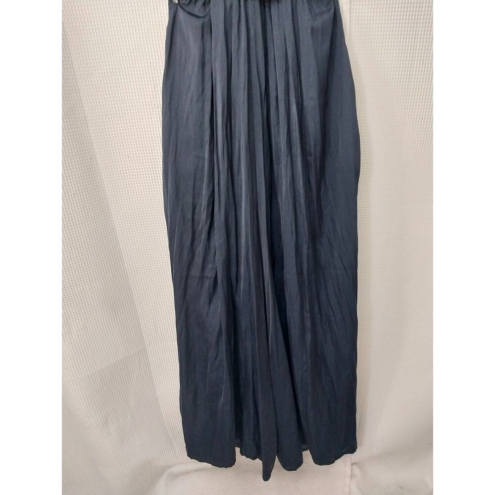 LOFT Navy Ruffle-Sleeve Wide-Leg Jumpsuit - Picture 8 of 11